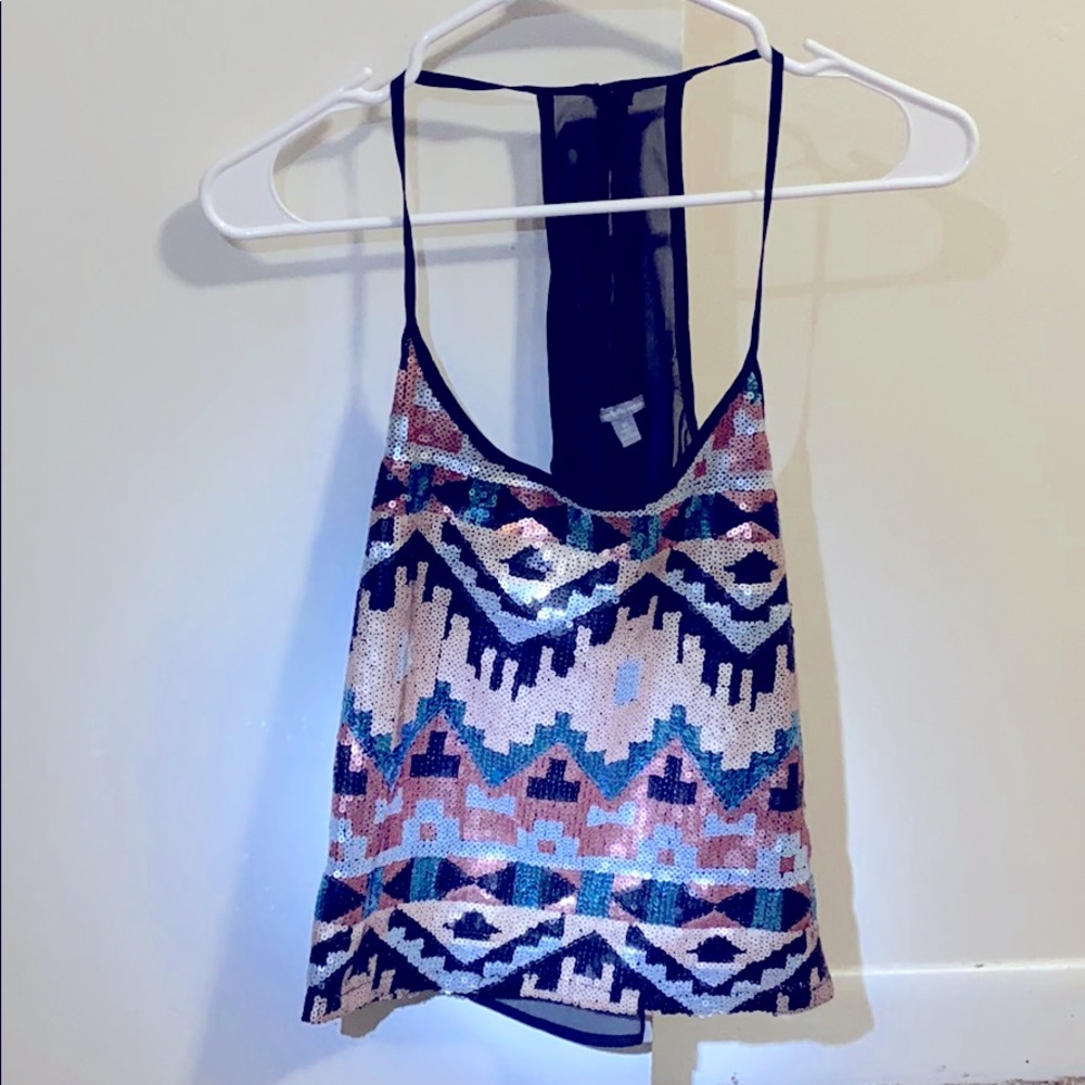 Sequin Patterned sleeveless top